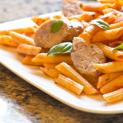 Sausage Pepper Pasta for a healthy romantic meal.